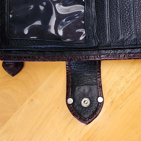 Brighton Wallet Brown Croc Embossed Leather - Picture 8 of 11